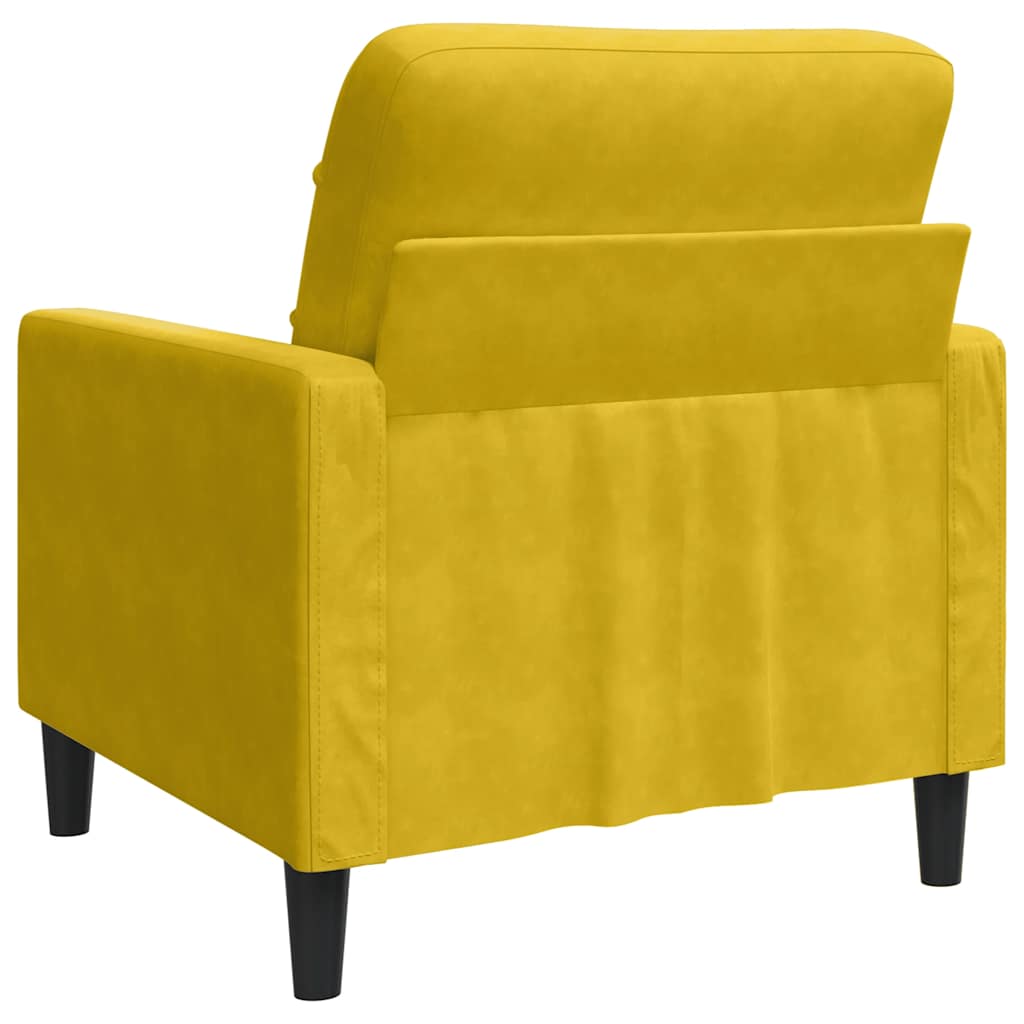 vidaXL Fotel, żółty, 60 cm, obity aksamitem
