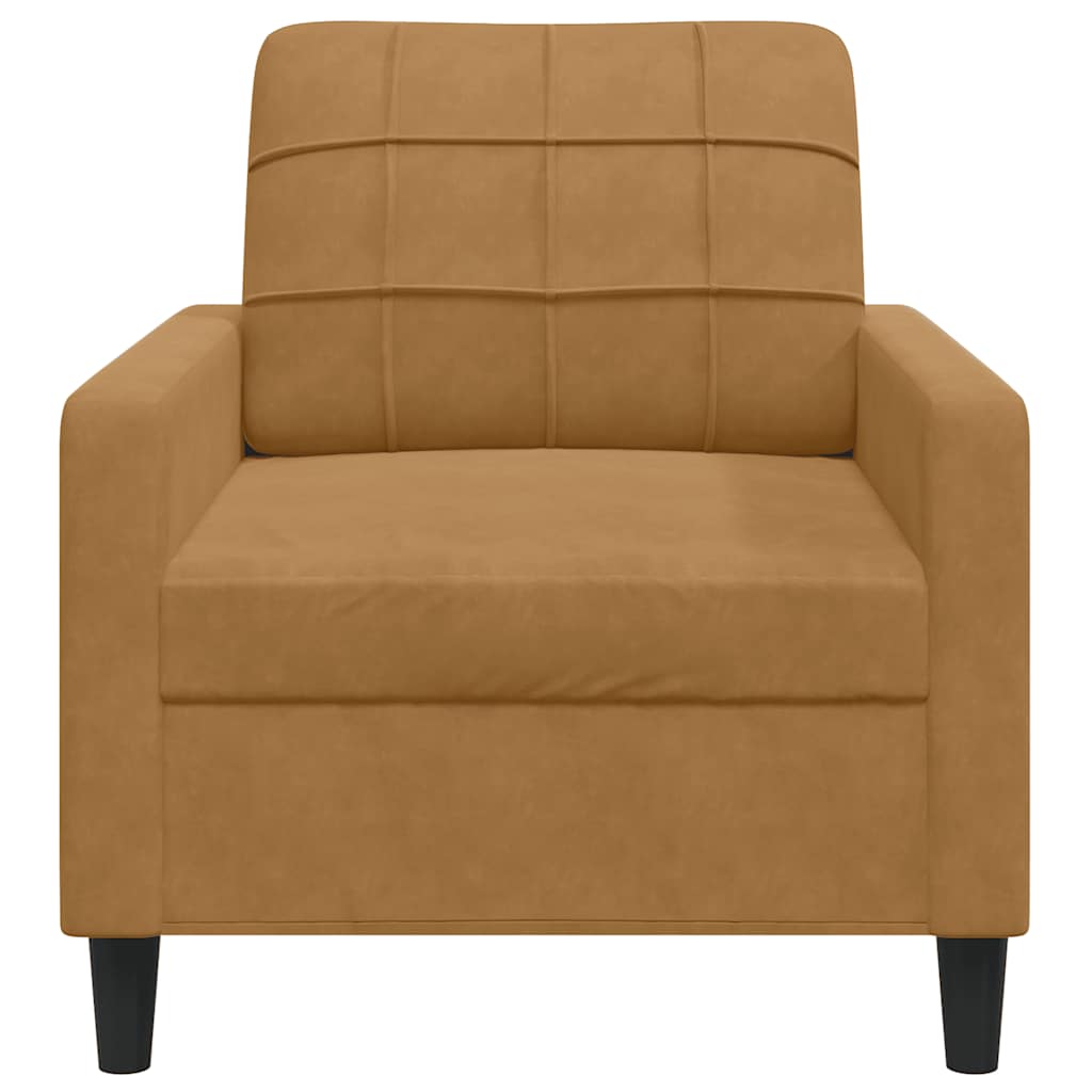 vidaXL Fotel, brązowy, 60 cm, obity aksamitem