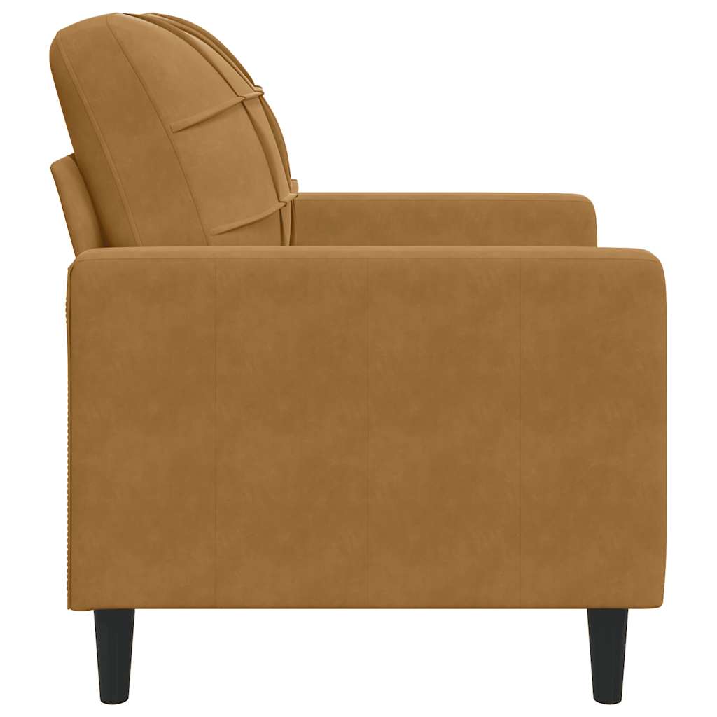 vidaXL Fotel, brązowy, 60 cm, obity aksamitem