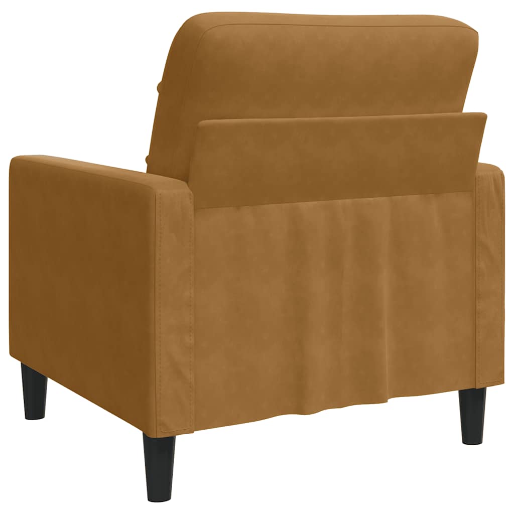 vidaXL Fotel, brązowy, 60 cm, obity aksamitem