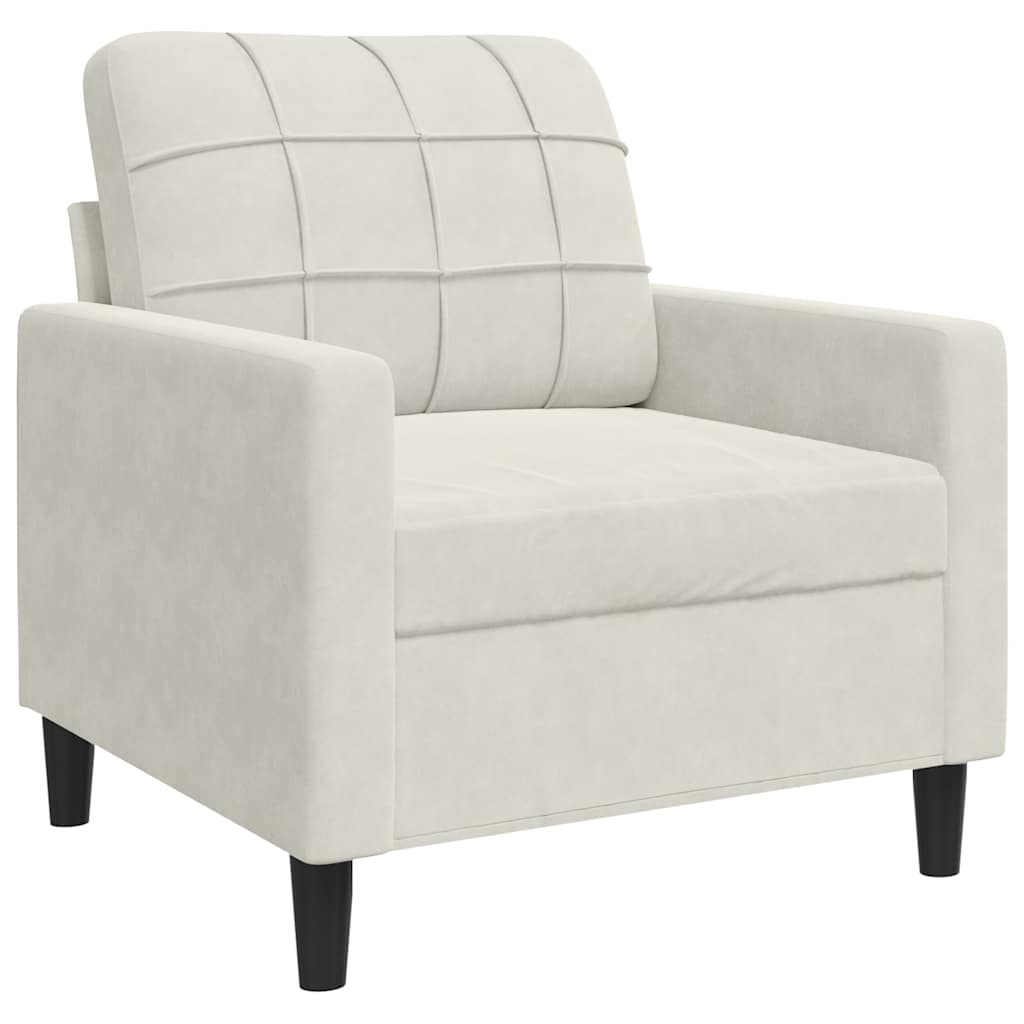 vidaXL Fotel, kremowy, 60 cm, obity aksamitem