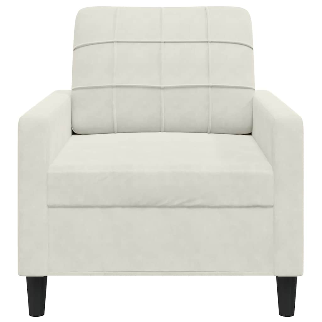 vidaXL Fotel, kremowy, 60 cm, obity aksamitem