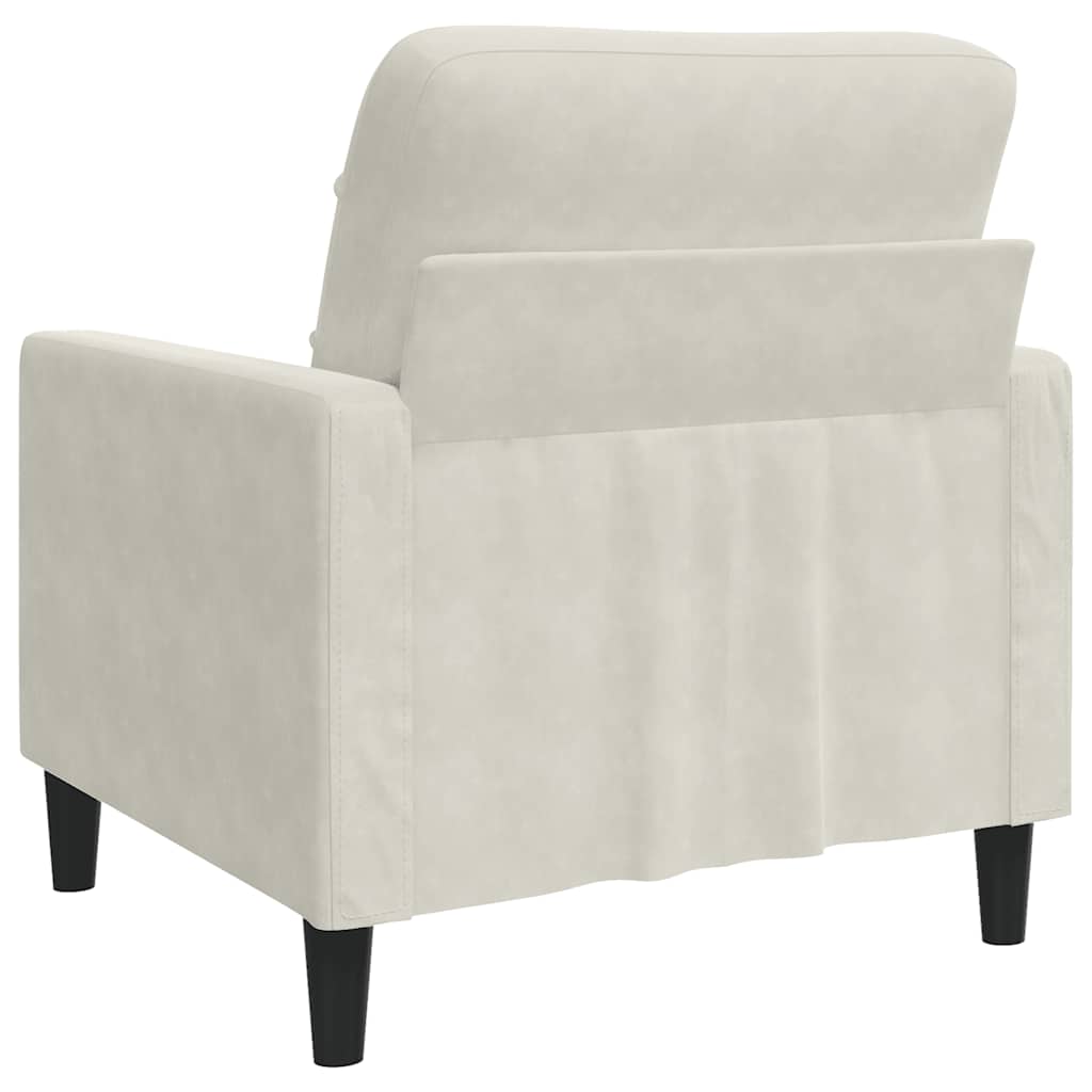 vidaXL Fotel, kremowy, 60 cm, obity aksamitem