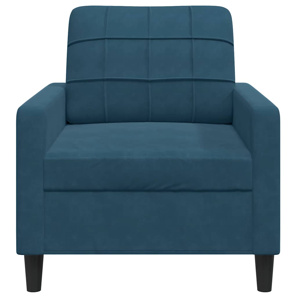 vidaXL Fotel, niebieski, 60 cm, obity aksamitem