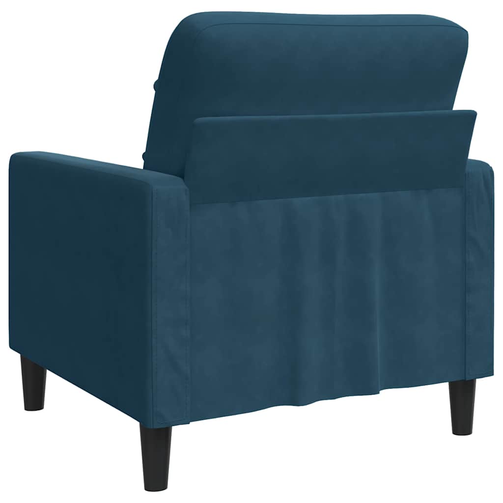vidaXL Fotel, niebieski, 60 cm, obity aksamitem