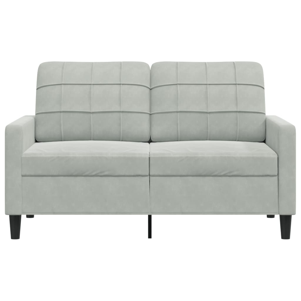 vidaXL Sofa 2-osobowa, jasnoszara, 120 cm, tapicerowana aksamitem
