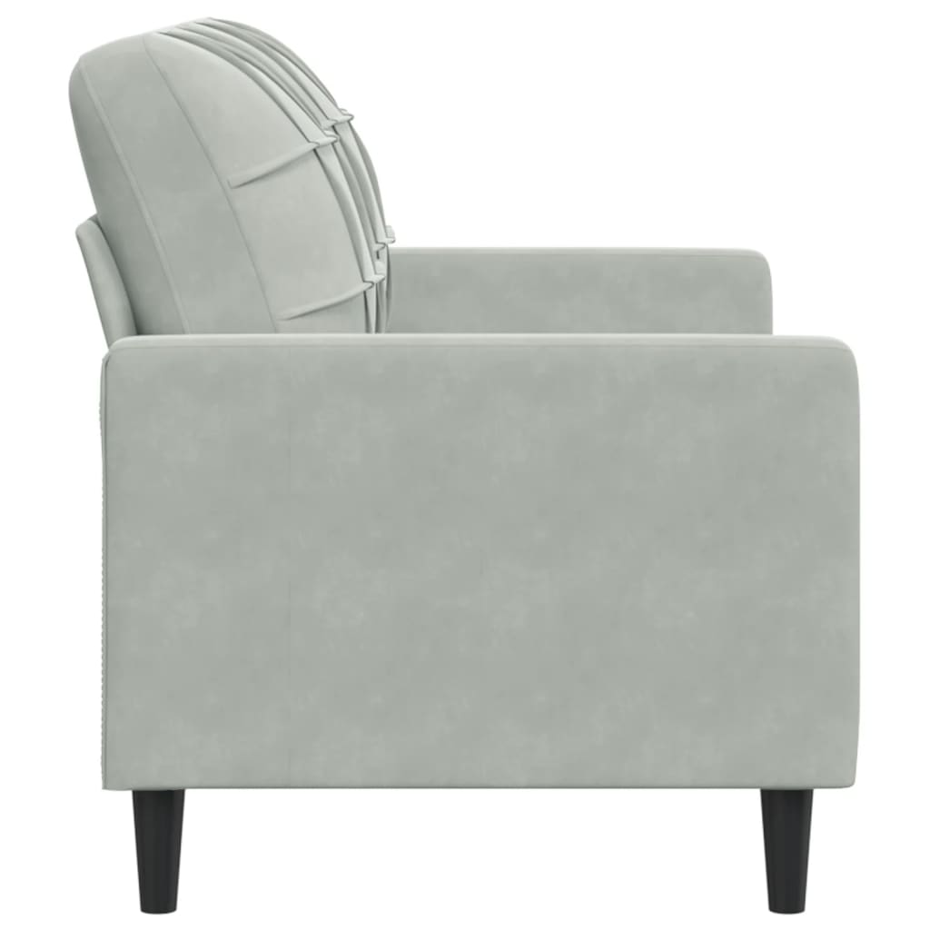 vidaXL Sofa 2-osobowa, jasnoszara, 120 cm, tapicerowana aksamitem
