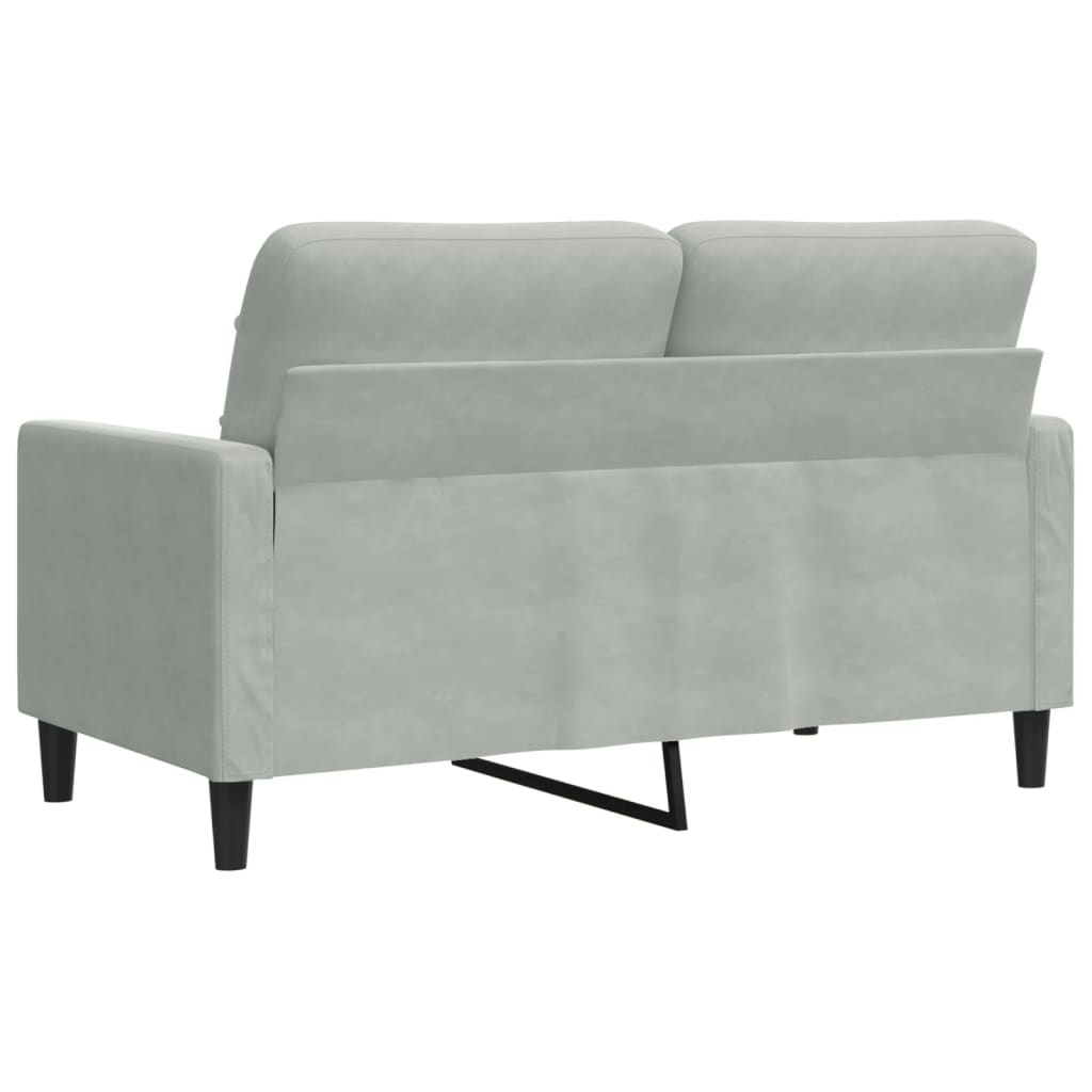 vidaXL Sofa 2-osobowa, jasnoszara, 120 cm, tapicerowana aksamitem
