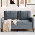 vidaXL Sofa 2-osobowa, ciemnoszary, 120 cm, tapicerowana aksamitem