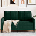 vidaXL Sofa 2-osobowa, ciemnozielona, 120 cm, tapicerowana aksamitem