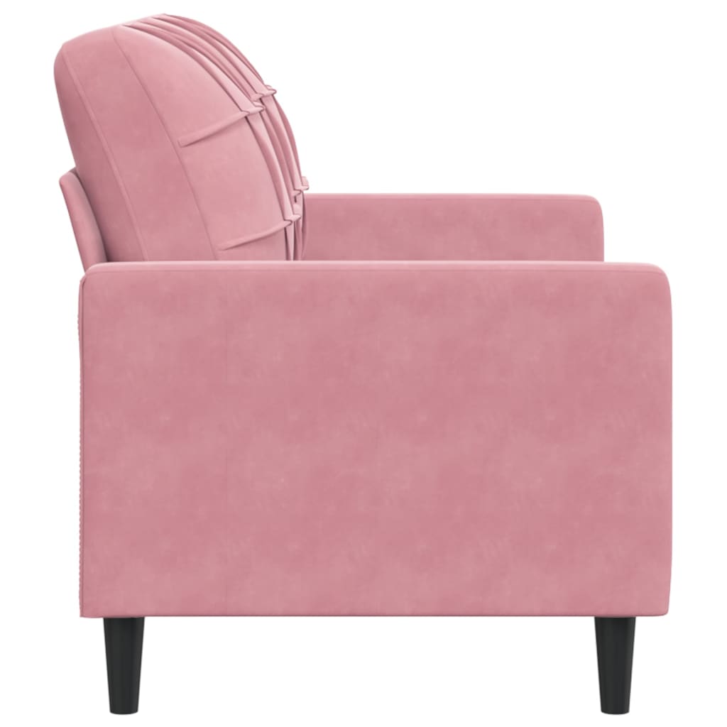 vidaXL Sofa 2-osobowa, różowy, 120 cm, tapicerowana aksamitem