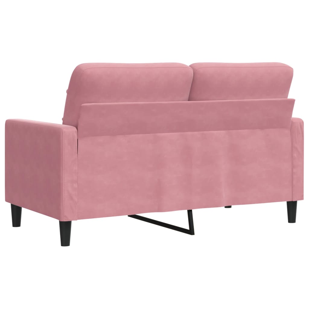 vidaXL Sofa 2-osobowa, różowy, 120 cm, tapicerowana aksamitem