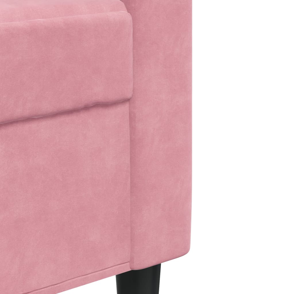 vidaXL Sofa 2-osobowa, różowy, 120 cm, tapicerowana aksamitem