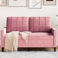 vidaXL Sofa 2-osobowa, różowy, 120 cm, tapicerowana aksamitem