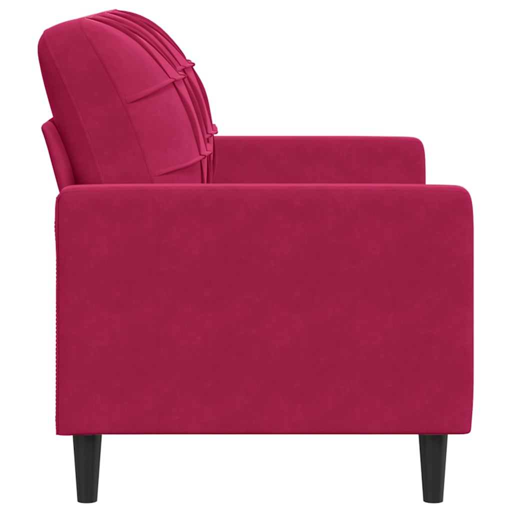 vidaXL Sofa 2-osobowa, winna czerwień, 120 cm, tapicerowana aksamitem