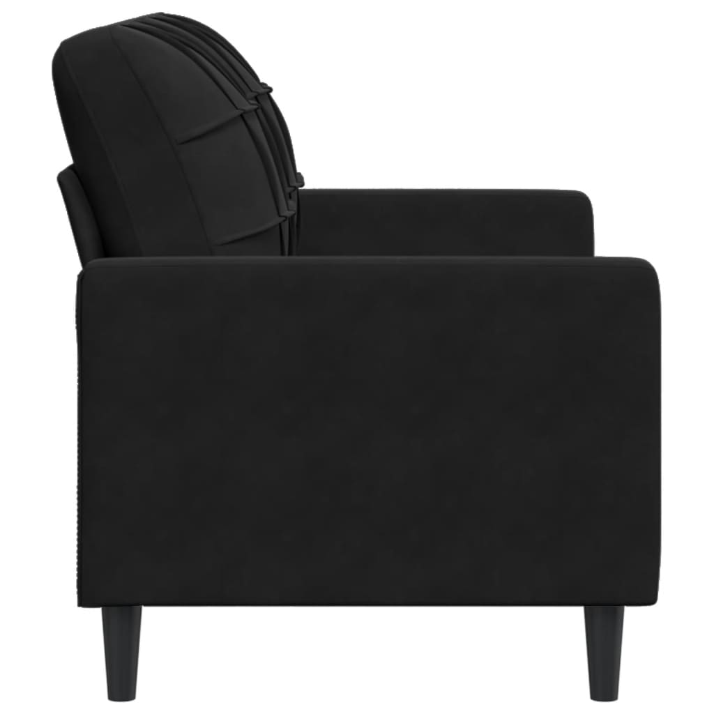 vidaXL Sofa 2-osobowa, czarna, 120 cm, tapicerowana aksamitem