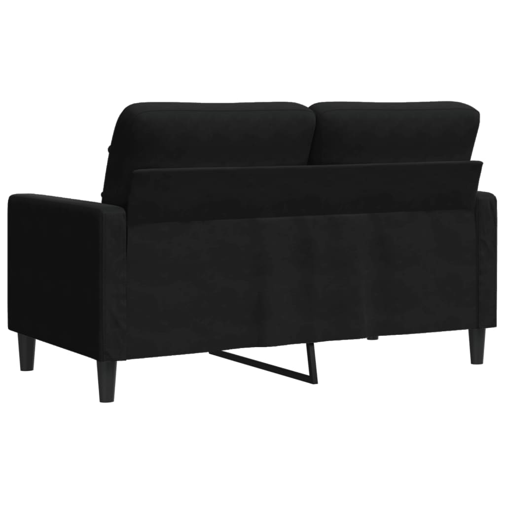 vidaXL Sofa 2-osobowa, czarna, 120 cm, tapicerowana aksamitem