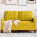 vidaXL Sofa 2-osobowa, żółta, 120 cm, tapicerowana aksamitem