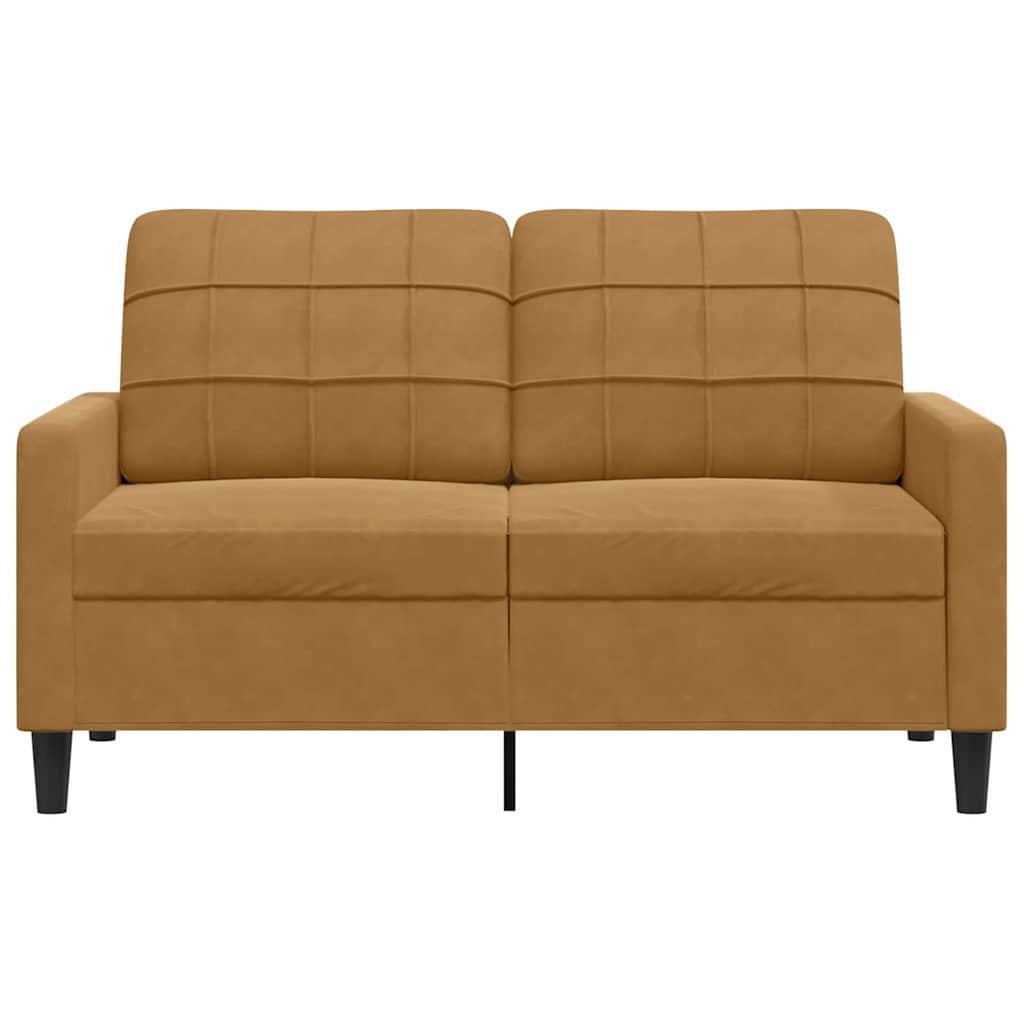 vidaXL Sofa 2-osobowa, brązowy, 120 cm, tapicerowana aksamitem