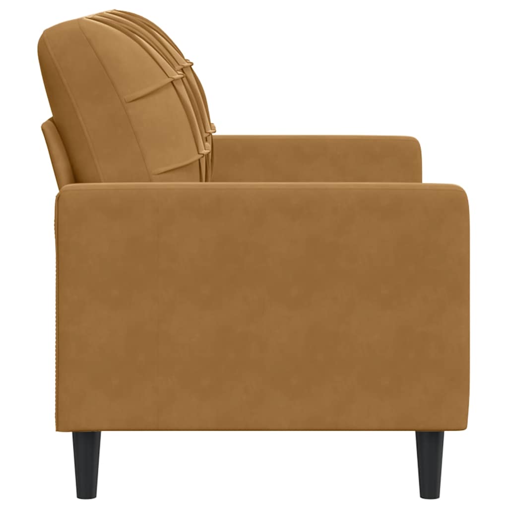 vidaXL Sofa 2-osobowa, brązowy, 120 cm, tapicerowana aksamitem