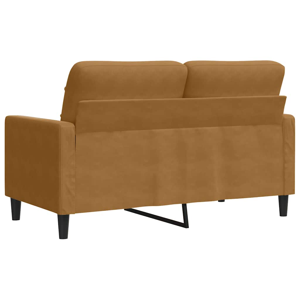 vidaXL Sofa 2-osobowa, brązowy, 120 cm, tapicerowana aksamitem