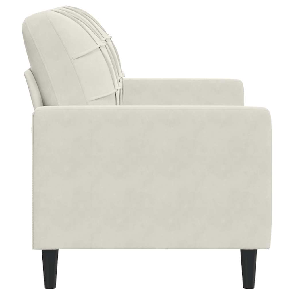 vidaXL Sofa 2-osobowa, kremowy, 120 cm, tapicerowana aksamitem