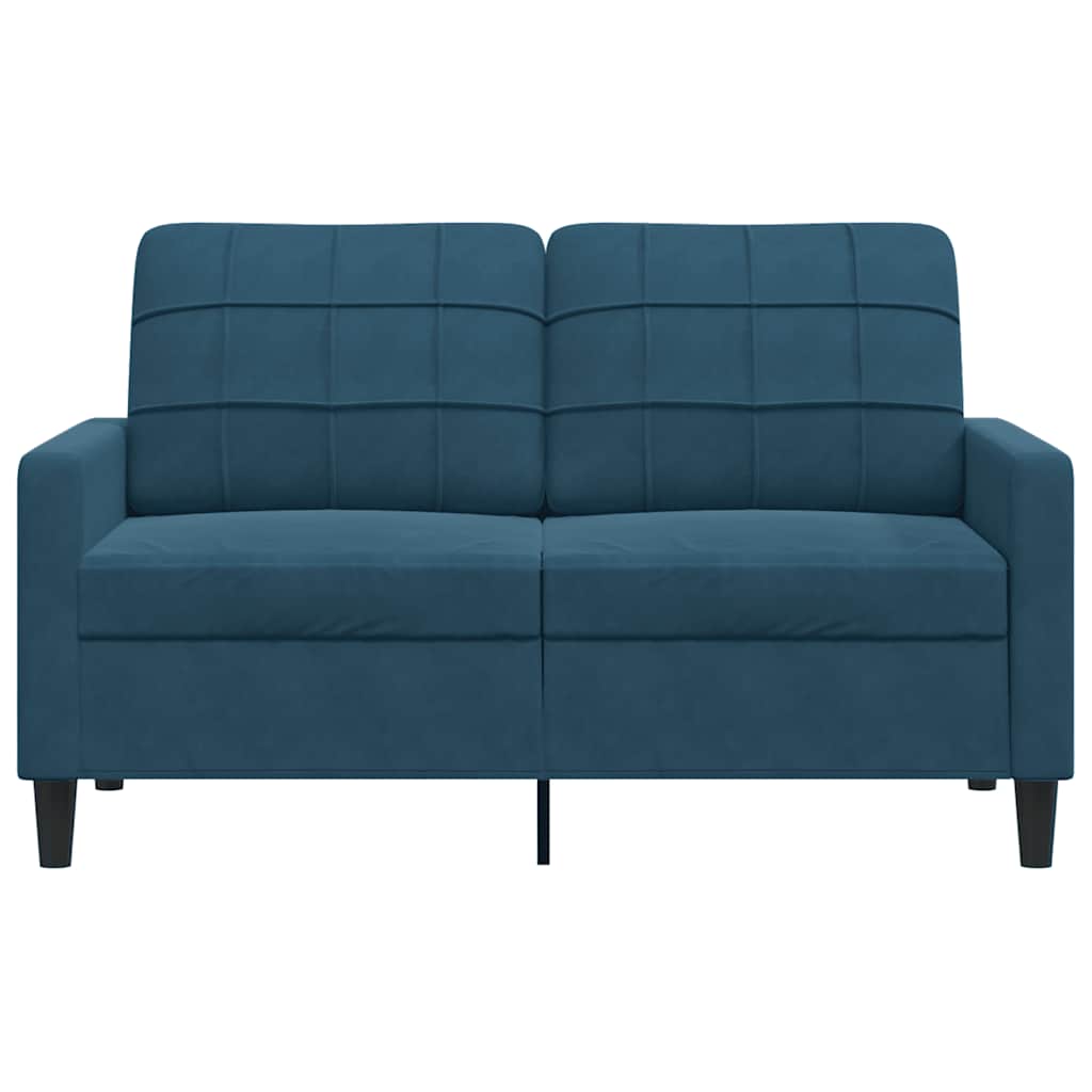 vidaXL Sofa 2-osobowa, niebieski, 120 cm, tapicerowana aksamitem