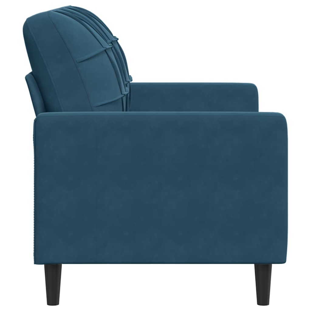 vidaXL Sofa 2-osobowa, niebieski, 120 cm, tapicerowana aksamitem
