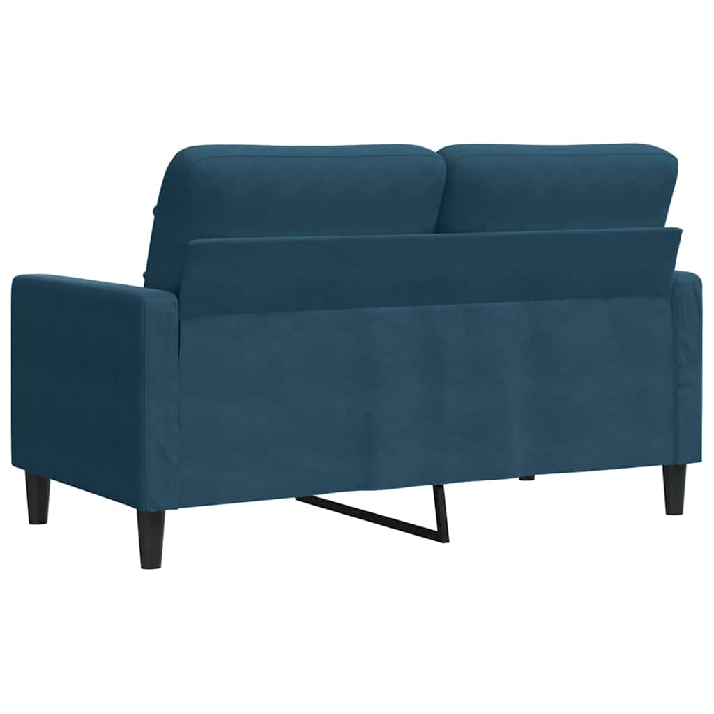 vidaXL Sofa 2-osobowa, niebieski, 120 cm, tapicerowana aksamitem