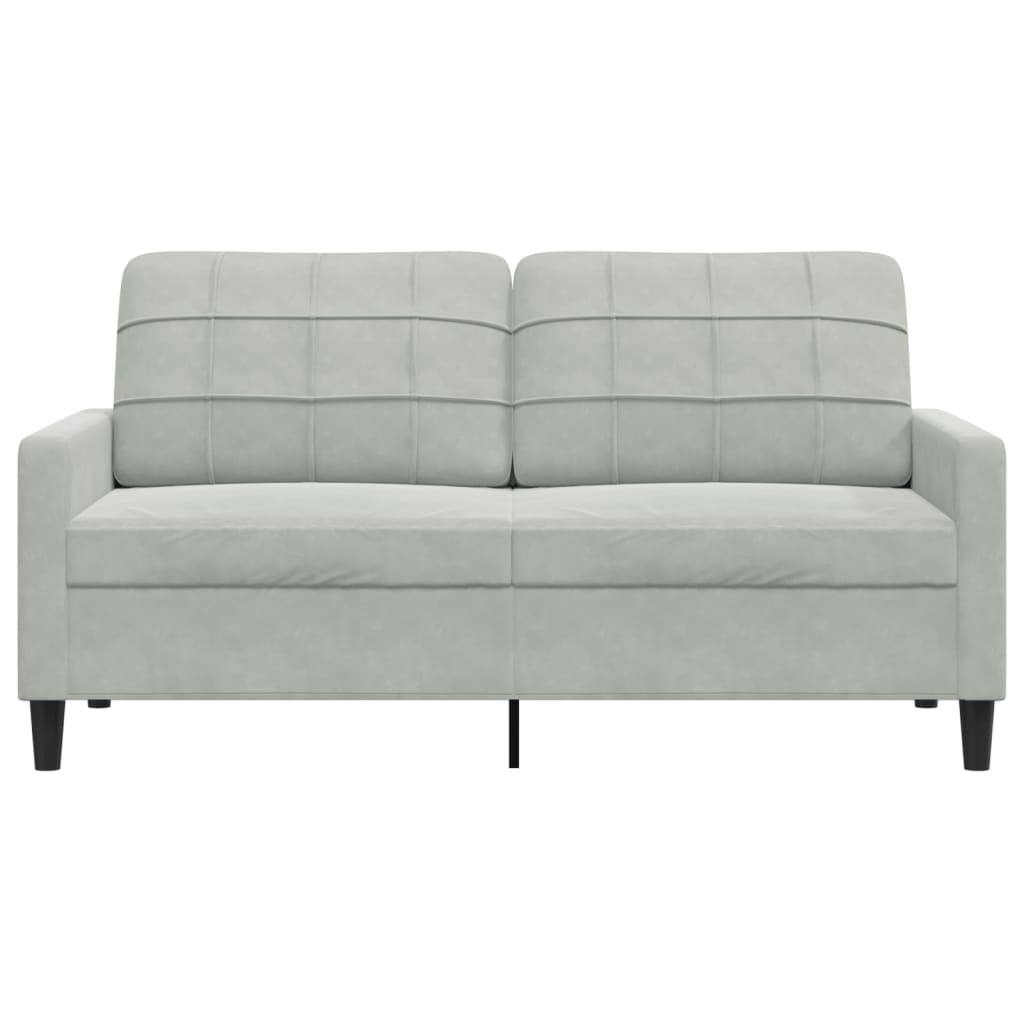 vidaXL Sofa 2-osobowa, jasnoszara, 140 cm, tapicerowana aksamitem