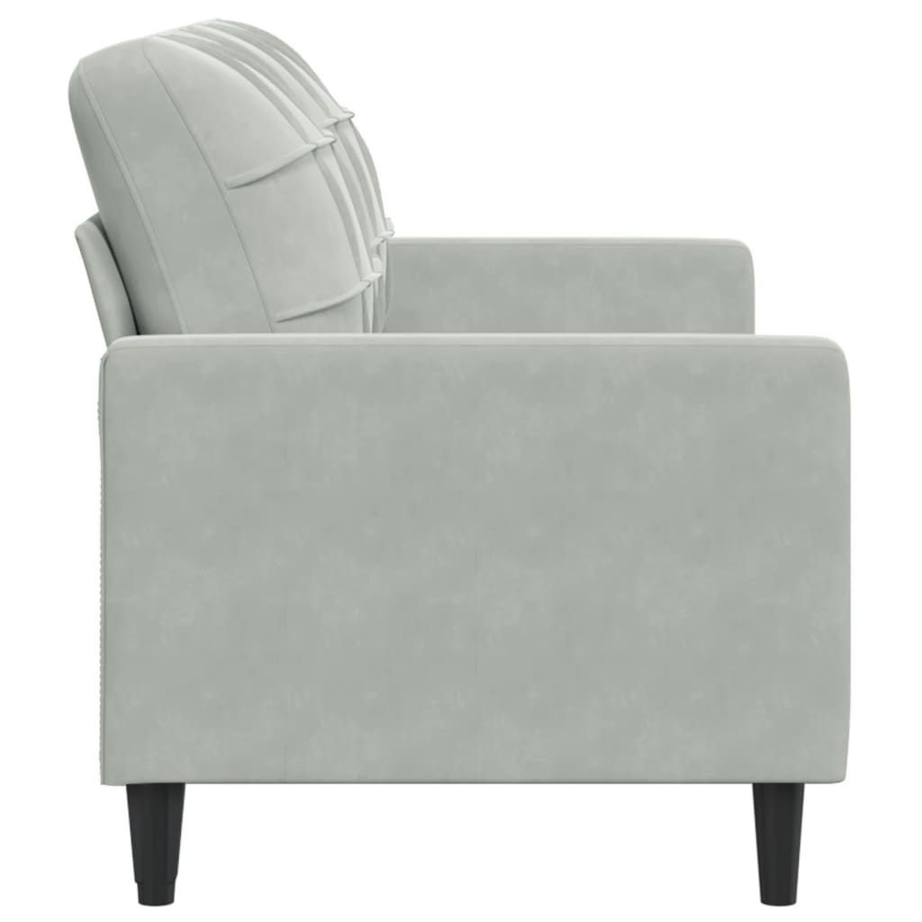 vidaXL Sofa 2-osobowa, jasnoszara, 140 cm, tapicerowana aksamitem