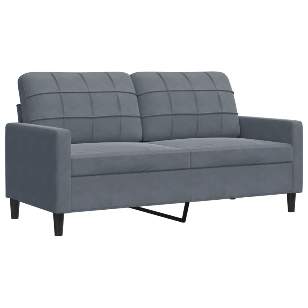 vidaXL Sofa 2-osobowa, ciemnoszary, 140 cm, tapicerowana aksamitem