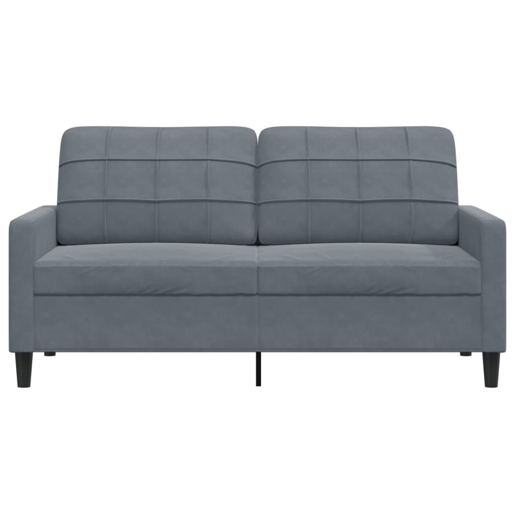 vidaXL Sofa 2-osobowa, ciemnoszary, 140 cm, tapicerowana aksamitem
