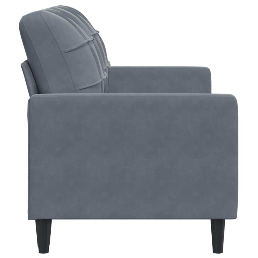 vidaXL Sofa 2-osobowa, ciemnoszary, 140 cm, tapicerowana aksamitem