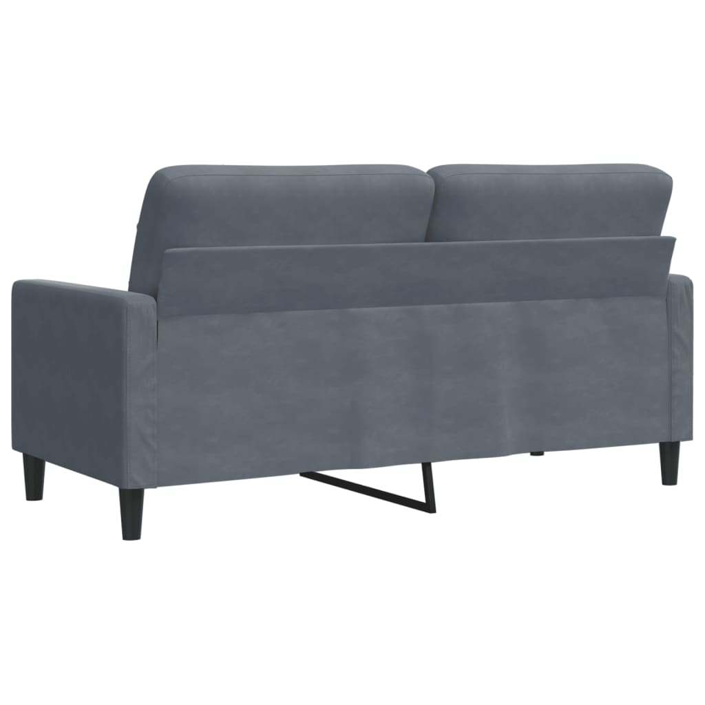 vidaXL Sofa 2-osobowa, ciemnoszary, 140 cm, tapicerowana aksamitem