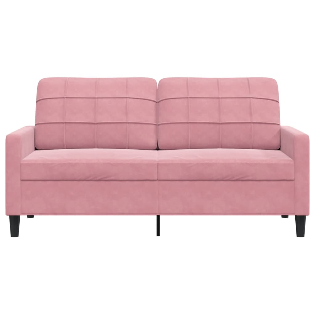 vidaXL Sofa 2-osobowa, różowy, 140 cm, tapicerowana aksamitem