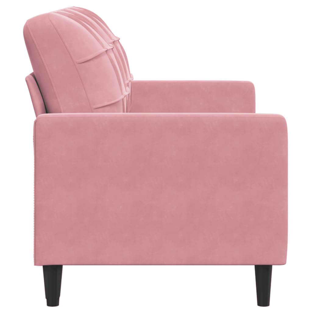 vidaXL Sofa 2-osobowa, różowy, 140 cm, tapicerowana aksamitem