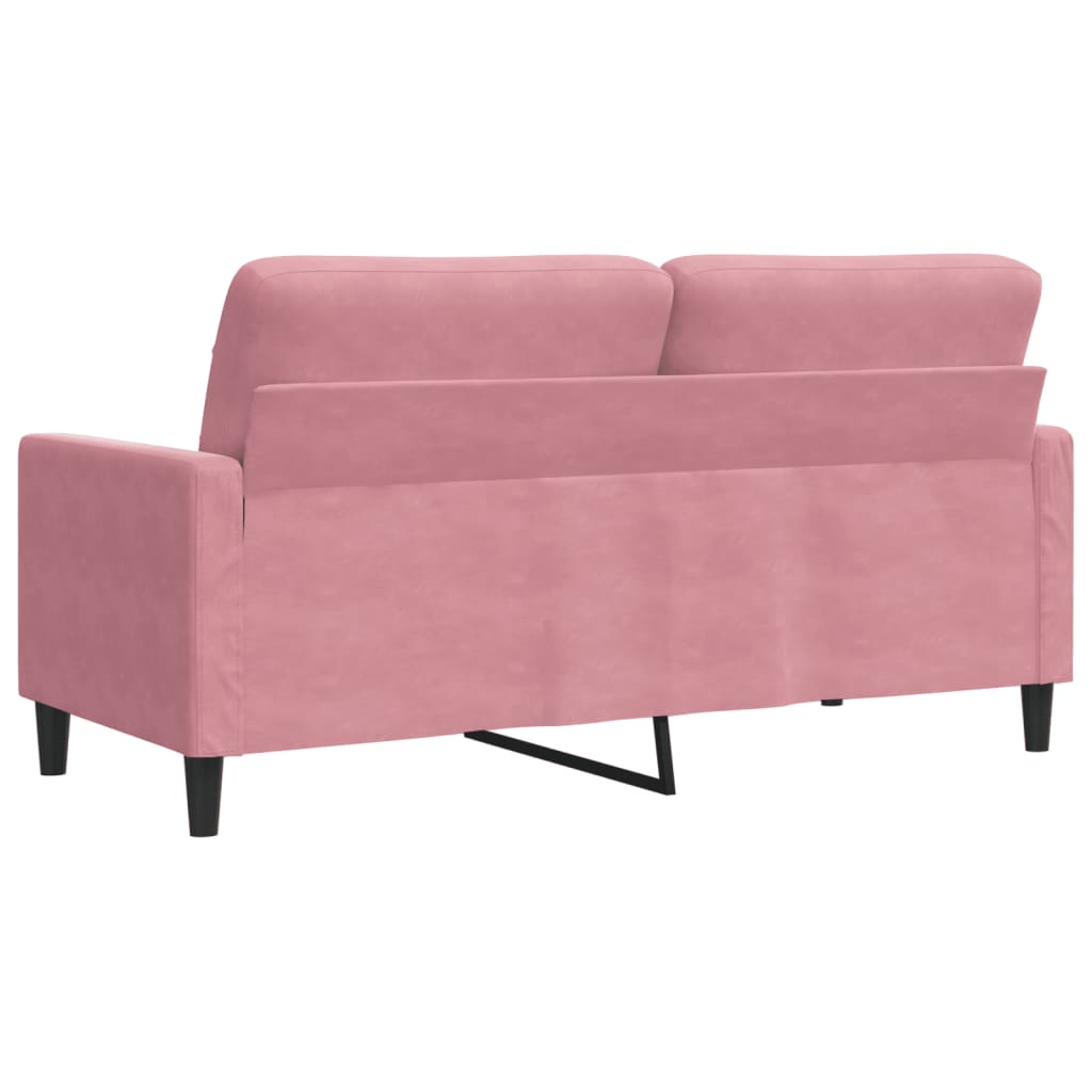 vidaXL Sofa 2-osobowa, różowy, 140 cm, tapicerowana aksamitem