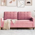 vidaXL Sofa 2-osobowa, różowy, 140 cm, tapicerowana aksamitem
