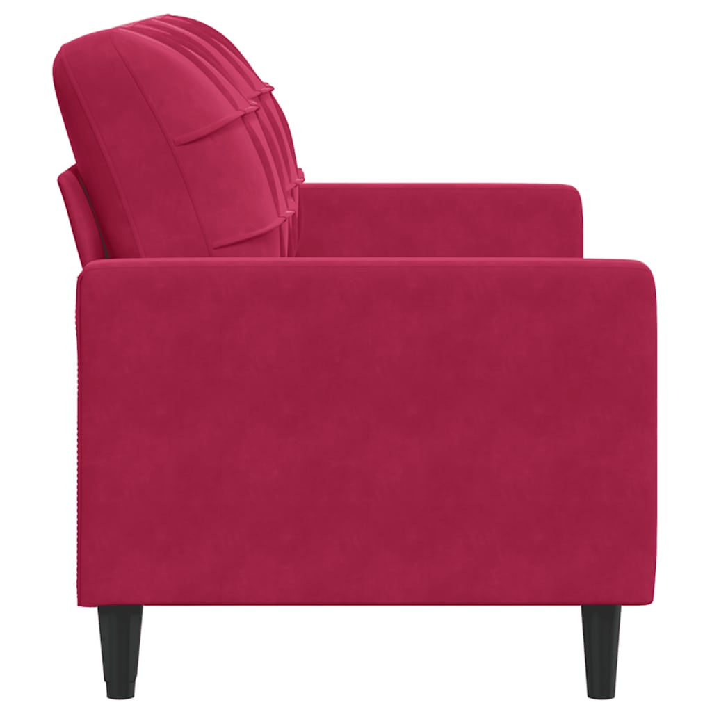 vidaXL Sofa 2-osobowa, winna czerwień, 140 cm, tapicerowana aksamitem