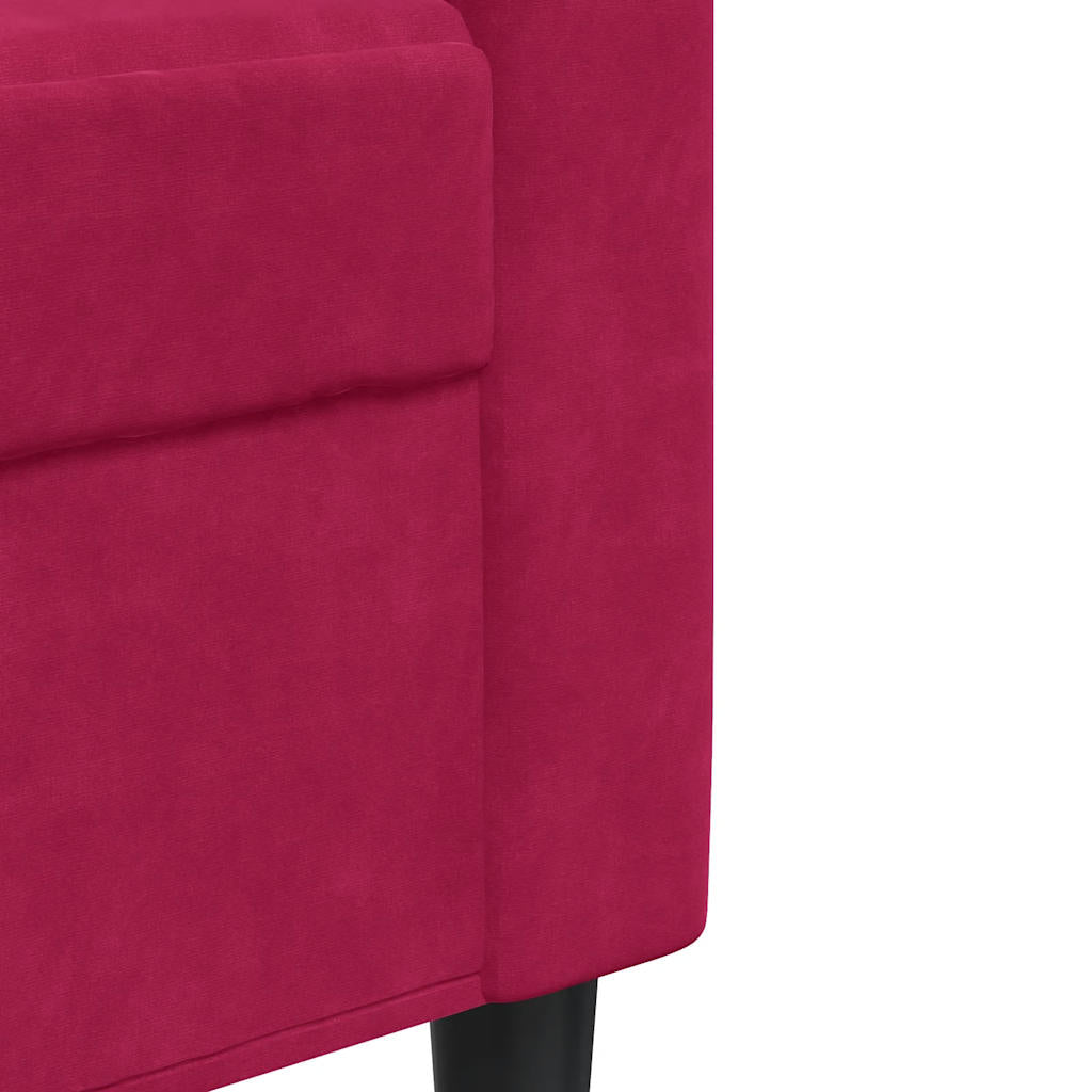 vidaXL Sofa 2-osobowa, winna czerwień, 140 cm, tapicerowana aksamitem