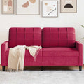 vidaXL Sofa 2-osobowa, winna czerwień, 140 cm, tapicerowana aksamitem