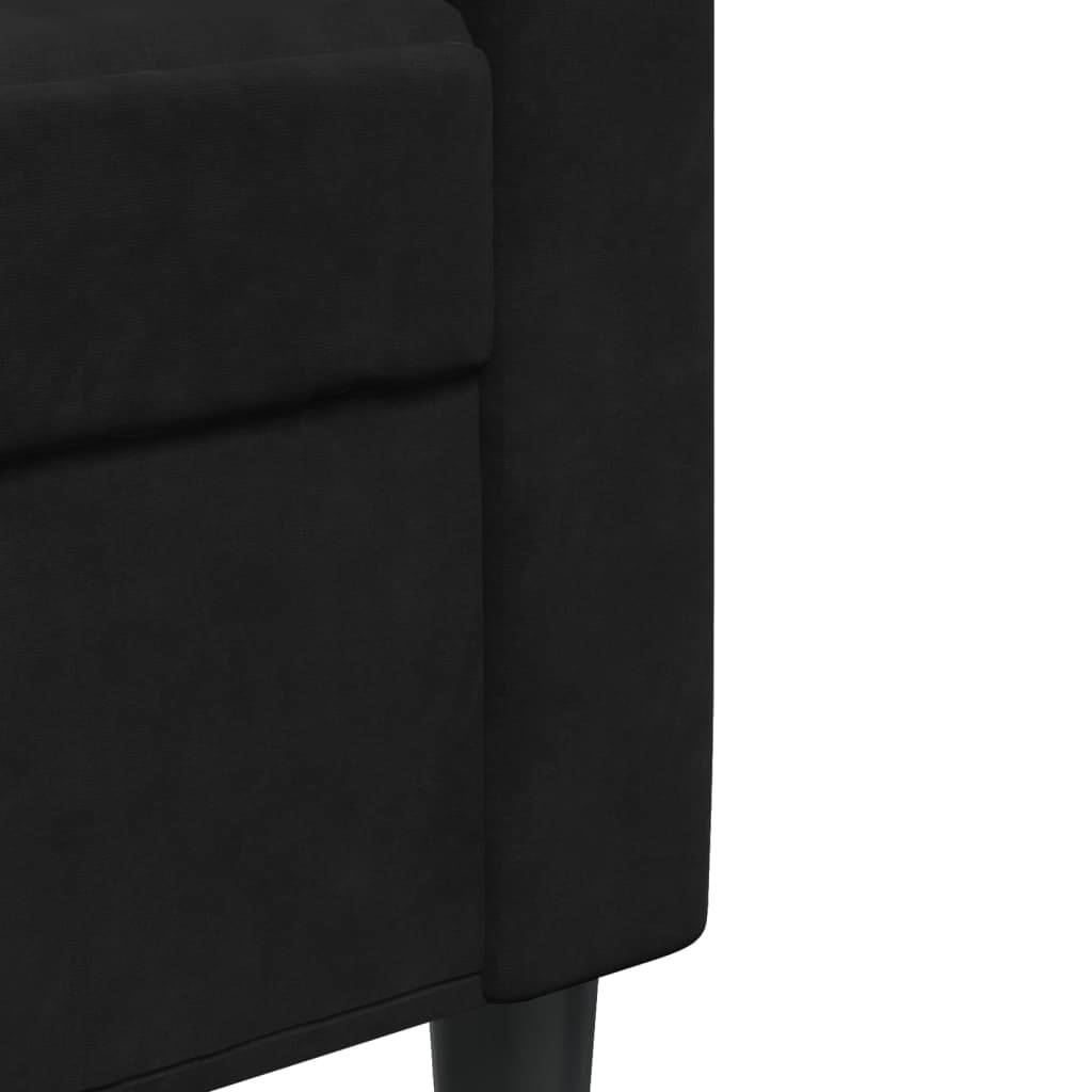 vidaXL Sofa 2-osobowa, czarna, 140 cm, tapicerowana aksamitem