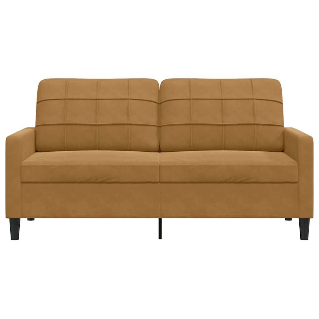 vidaXL Sofa 2-osobowa, brązowa, 140 cm, tapicerowana aksamitem