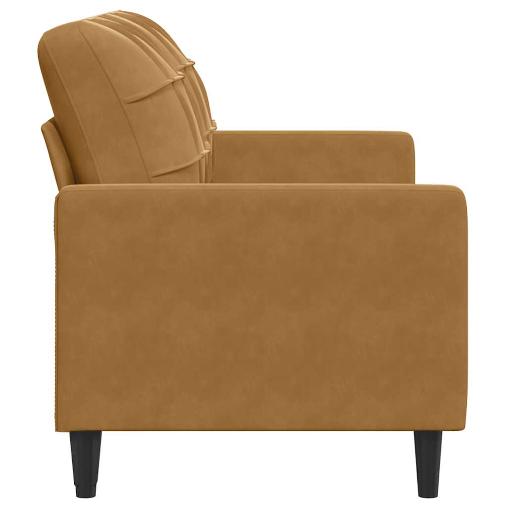 vidaXL Sofa 2-osobowa, brązowa, 140 cm, tapicerowana aksamitem