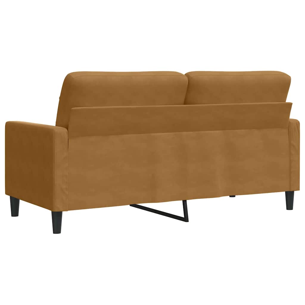vidaXL Sofa 2-osobowa, brązowa, 140 cm, tapicerowana aksamitem