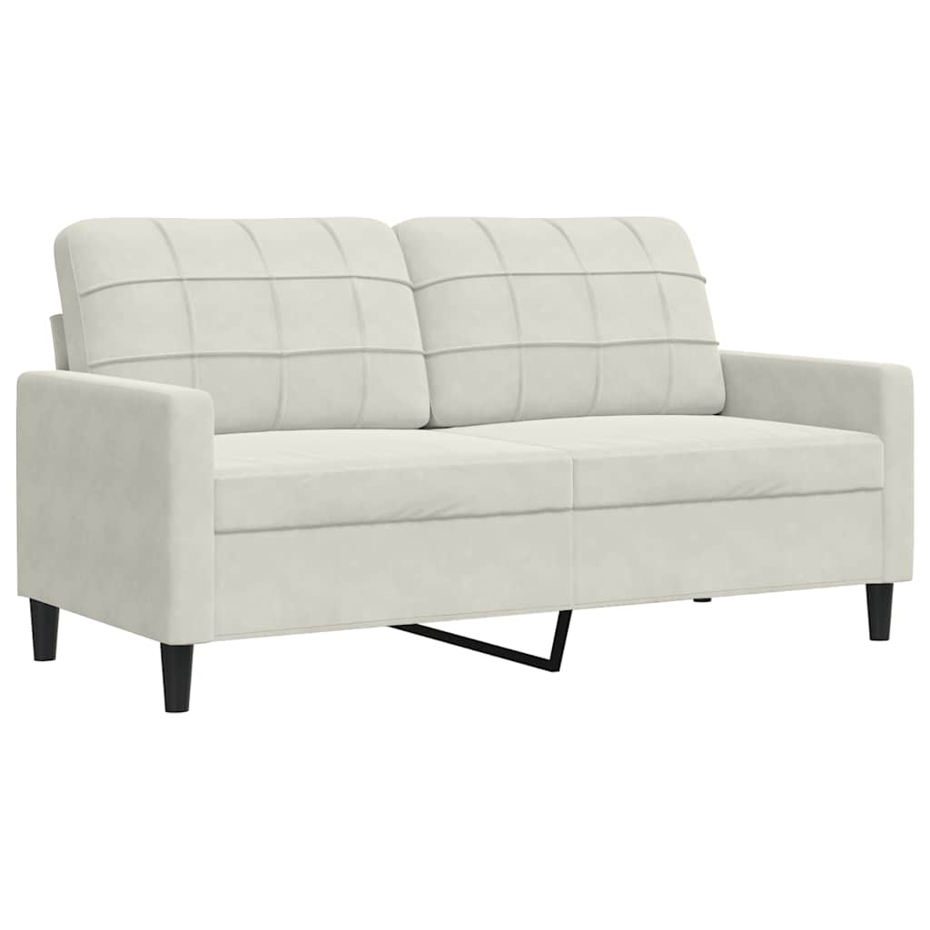 vidaXL Sofa 2-osobowa, kremowy, 140 cm, tapicerowana aksamitem
