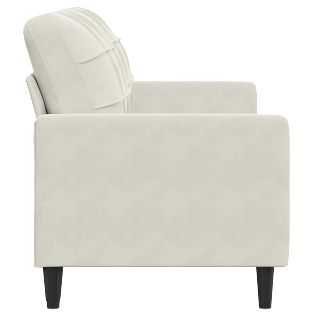 vidaXL Sofa 2-osobowa, kremowy, 140 cm, tapicerowana aksamitem