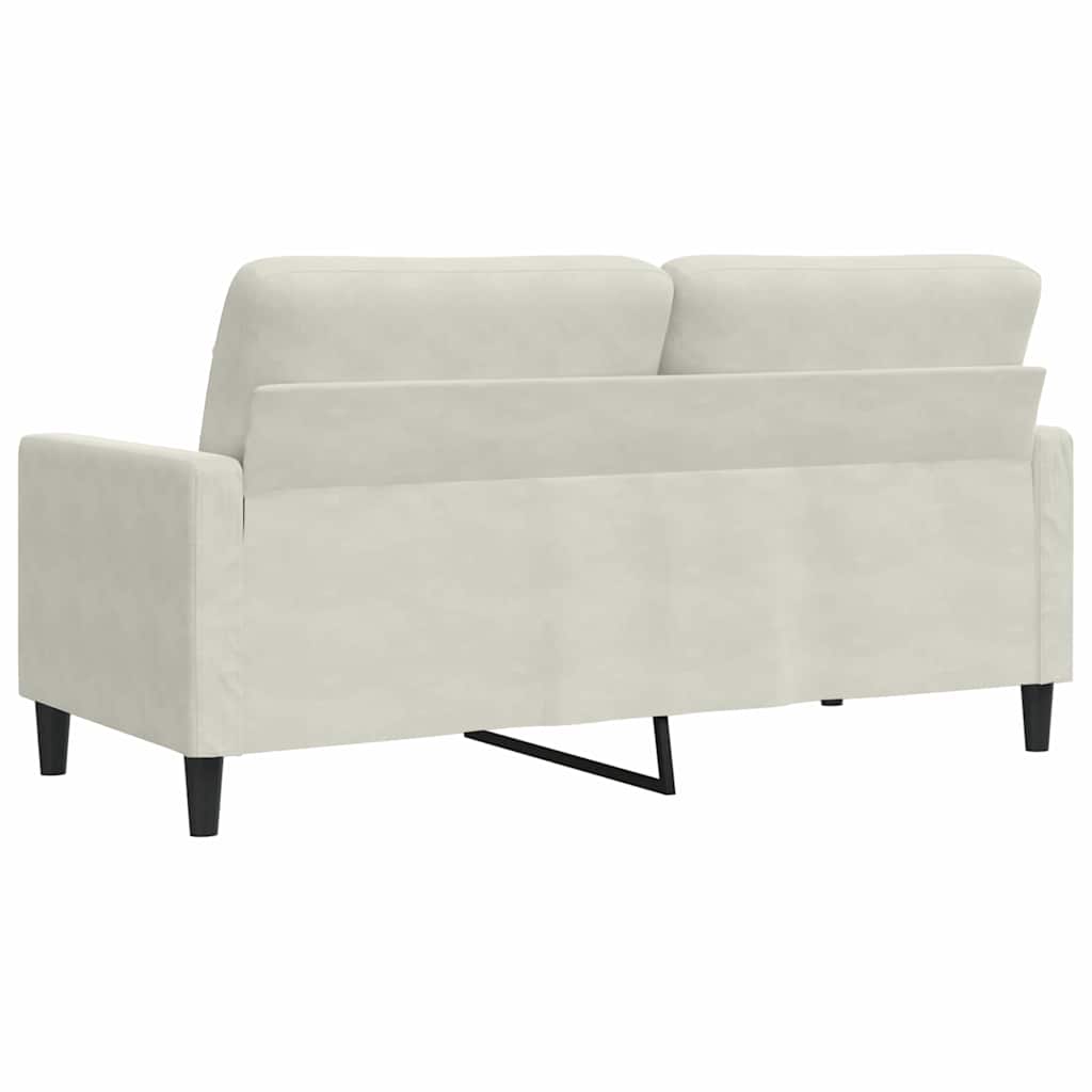 vidaXL Sofa 2-osobowa, kremowy, 140 cm, tapicerowana aksamitem