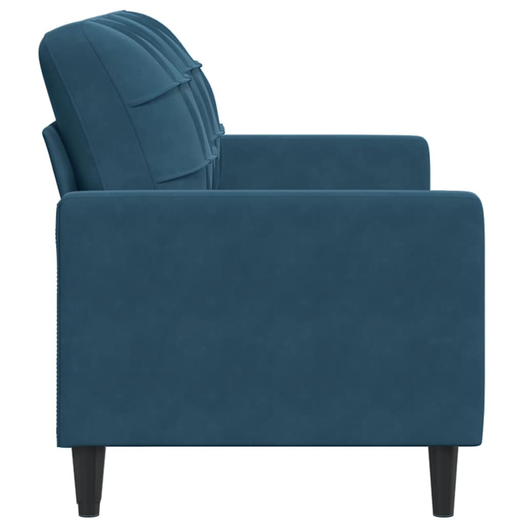 vidaXL Sofa 2-osobowa, niebieski, 140 cm, tapicerowana aksamitem